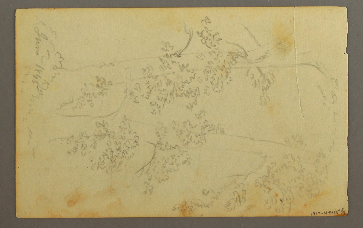 Dessin, moulin entouré d