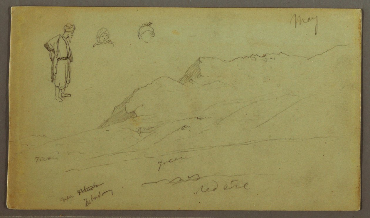 Dessin, chaîne de montagnes, études de figures, mai peut-être 1868 - Frederic Edwin Church