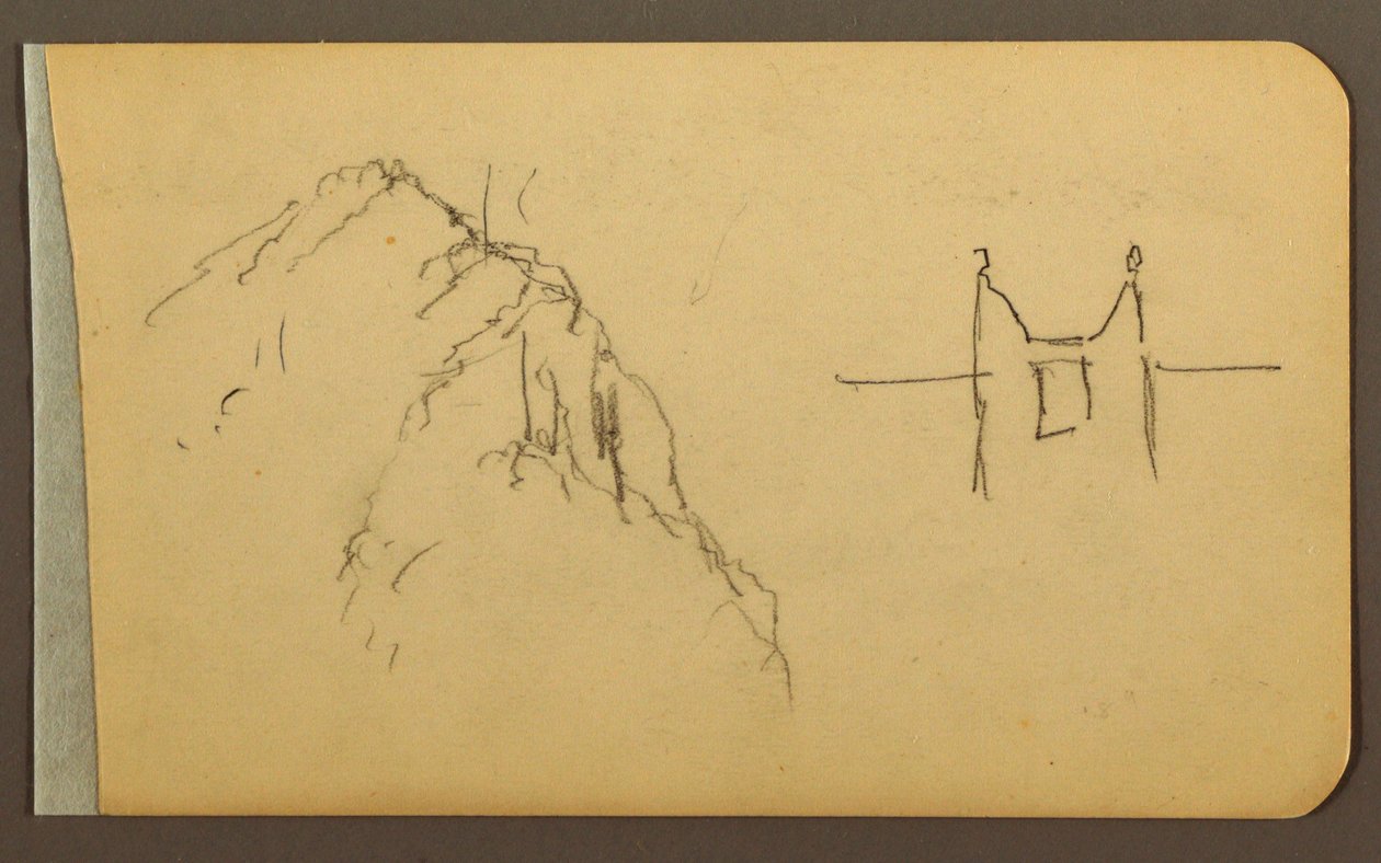 Dessin, Mountain Side, tourelle ; Verso : Mountain Side, 1889 - Frederic Edwin Church