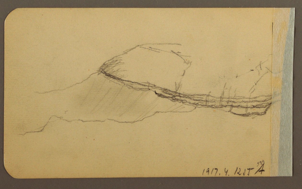 Dessin, Mountain Side, tourelle ; Verso : Mountain Side, 1889 - Frederic Edwin Church