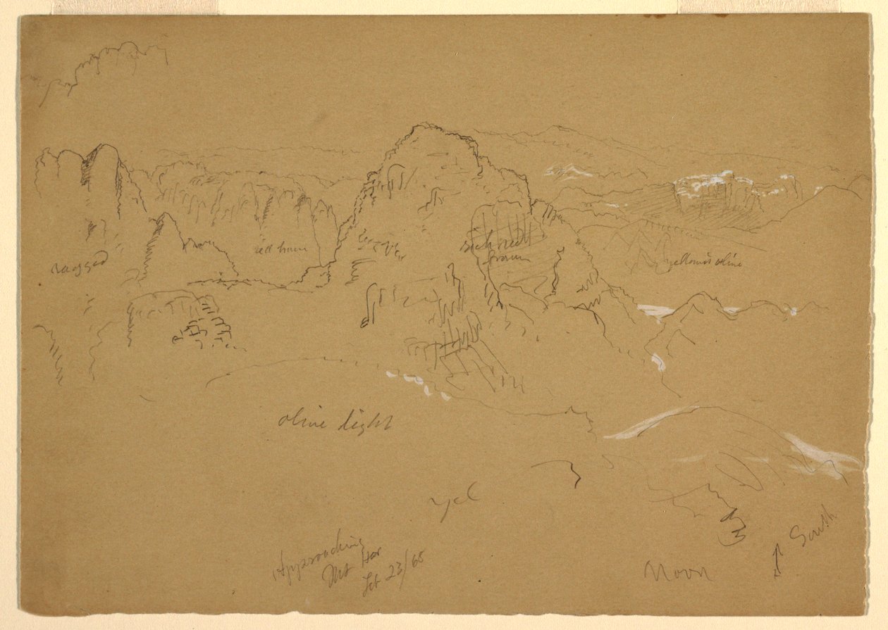 Dessin, montagne, Wady el-Arabah, 23 février 1868 - Frederic Edwin Church