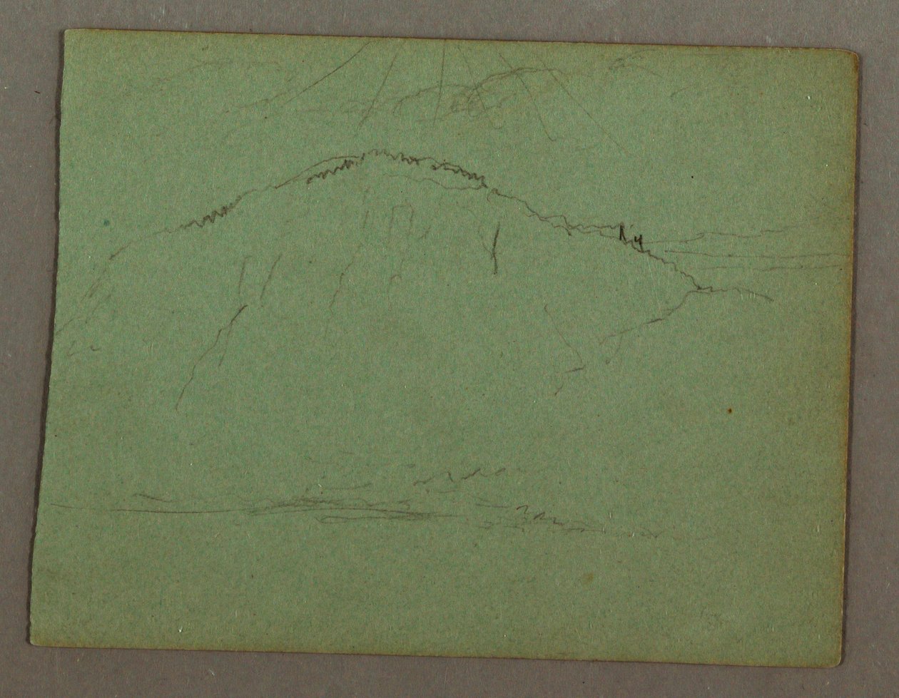 Dessin, Montagne au bord de la mer, peut-être 1856 - Frederic Edwin Church