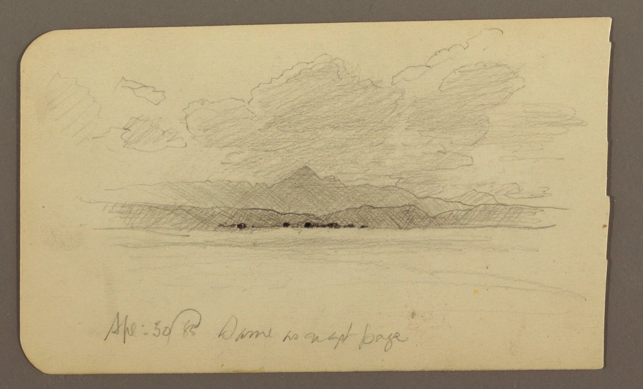 Dessin, paysage de montagne, Toluca ; Verso : Montagne, Toluca, 20 avril 1885 - Frederic Edwin Church
