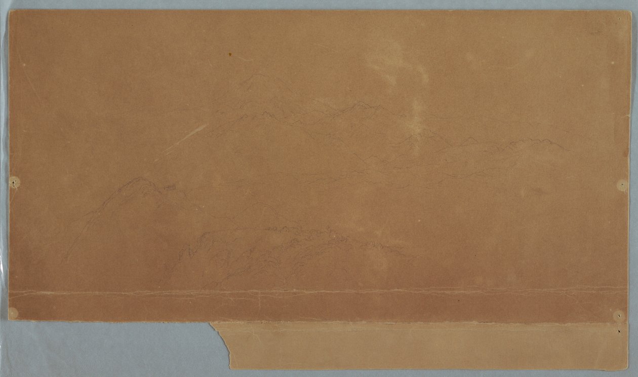 Dessin, paysage montagneux, Équateur ou Colombie, 1853 - Frederic Edwin Church