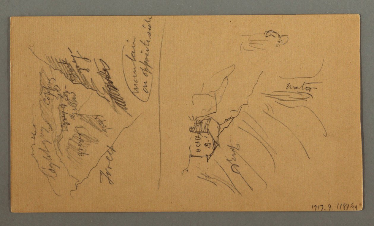 Dessin, Montagnes du Valais, Alpes pennines, août 1868 - Frederic Edwin Church