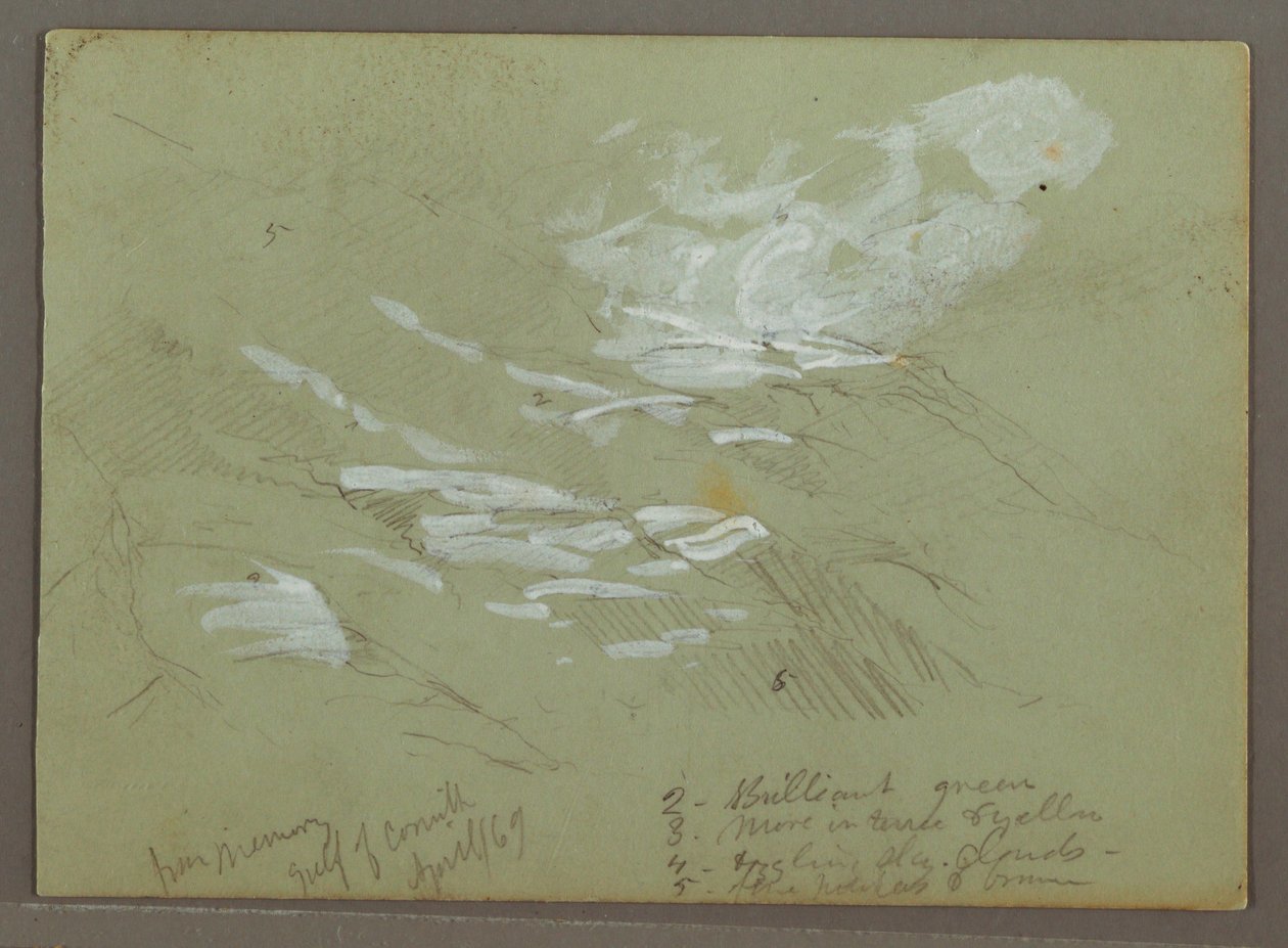 Dessin, Mountainside, avril 1869 - Frederic Edwin Church