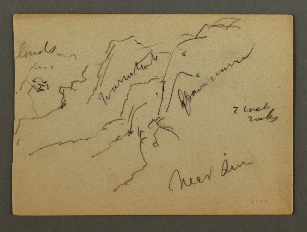 Dessin, flanc de montagne, peut-être 1868 - Frederic Edwin Church
