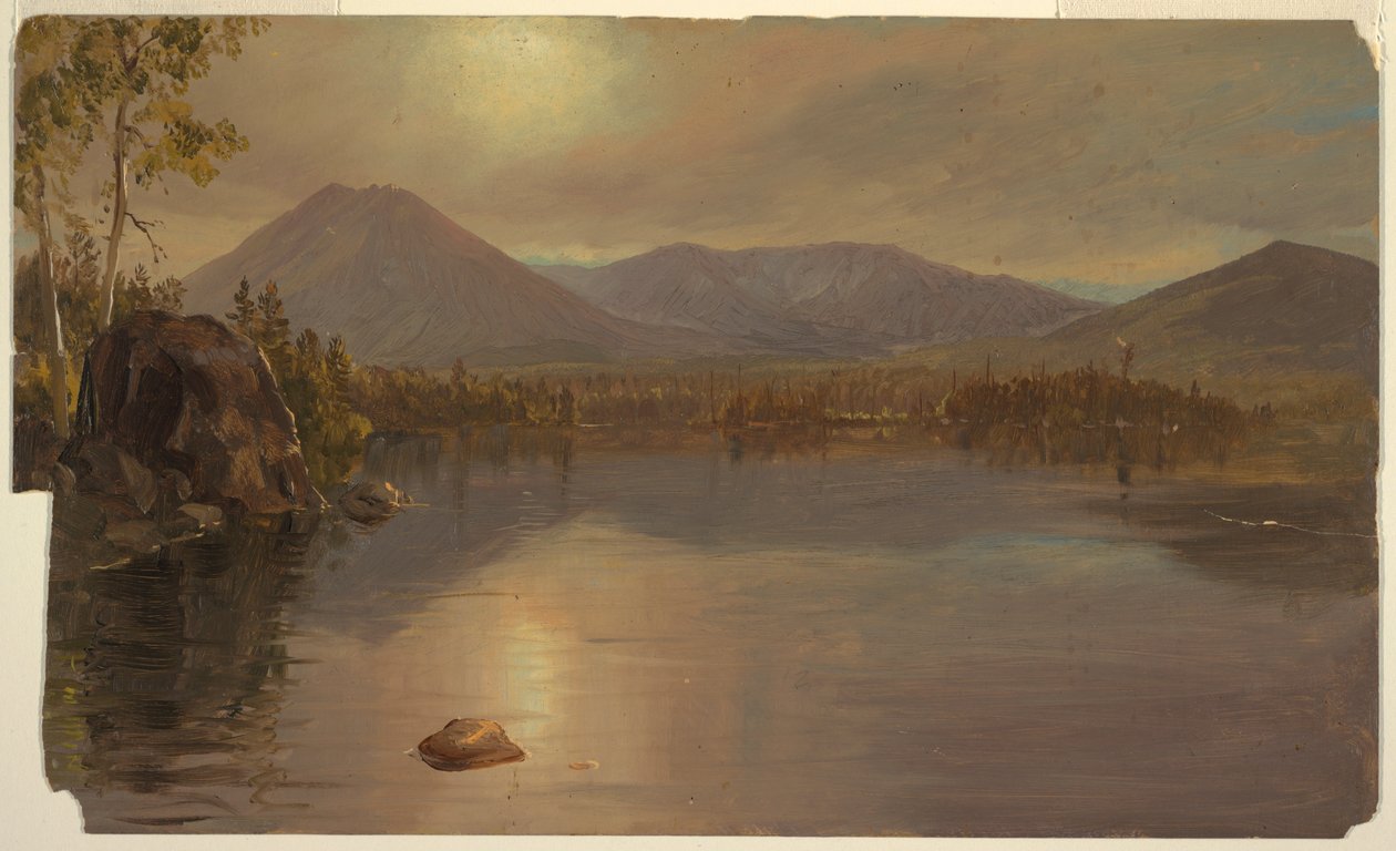 Dessin, monts Katahdin et Turner depuis le lac Katahdin, Maine, 1855-60 - Frederic Edwin Church