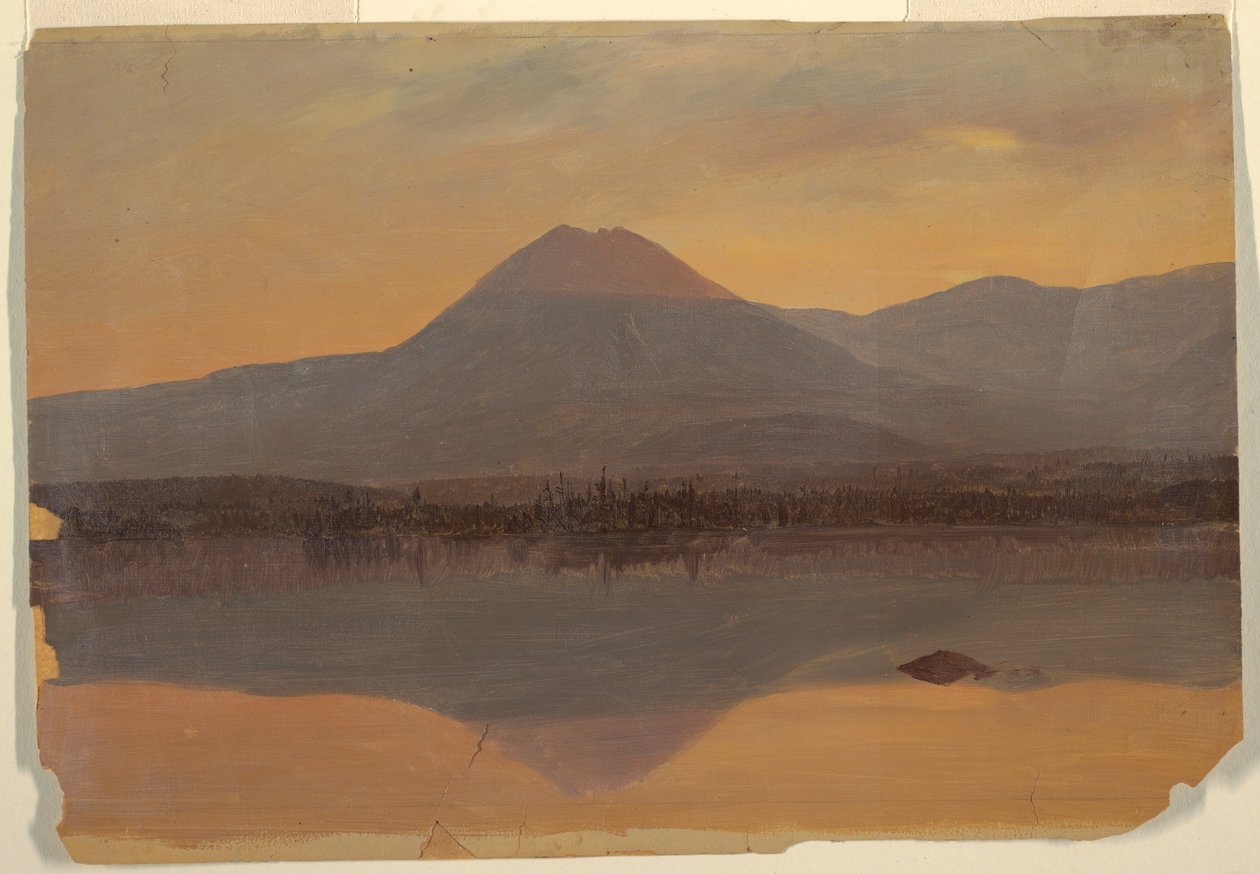 Dessin, Mt. Katahdin depuis le lac Katahdin, 1860-70 - Frederic Edwin Church