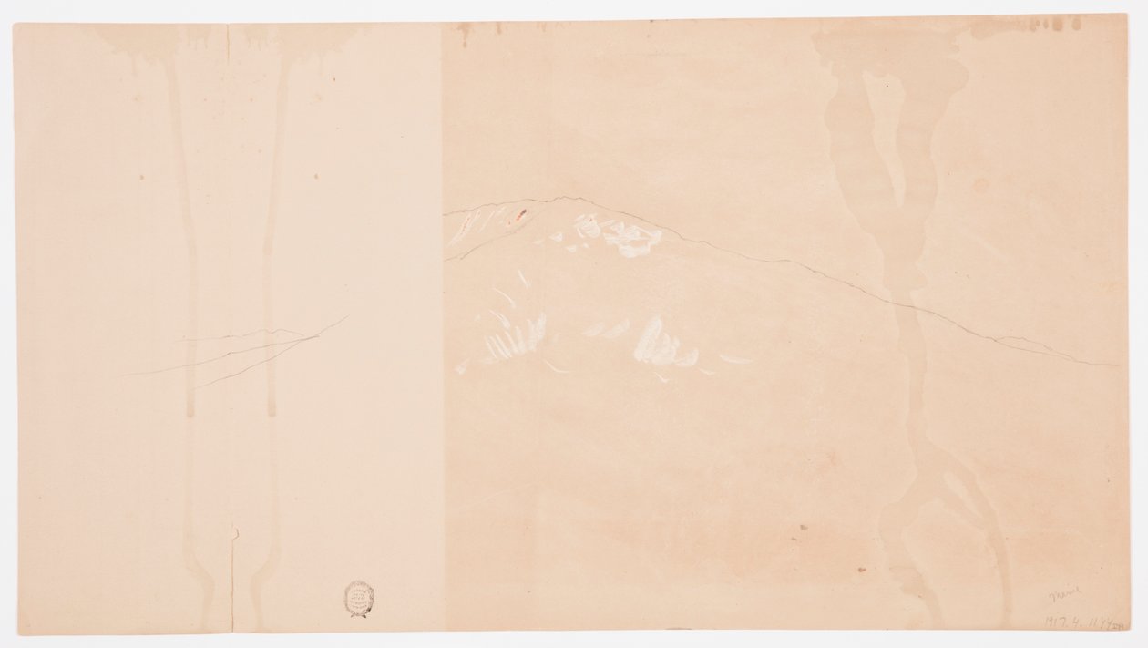 Dessin, mont Katahdin vu du sud-est ; verso : mont Katadhin, 1876-78 - Frederic Edwin Church