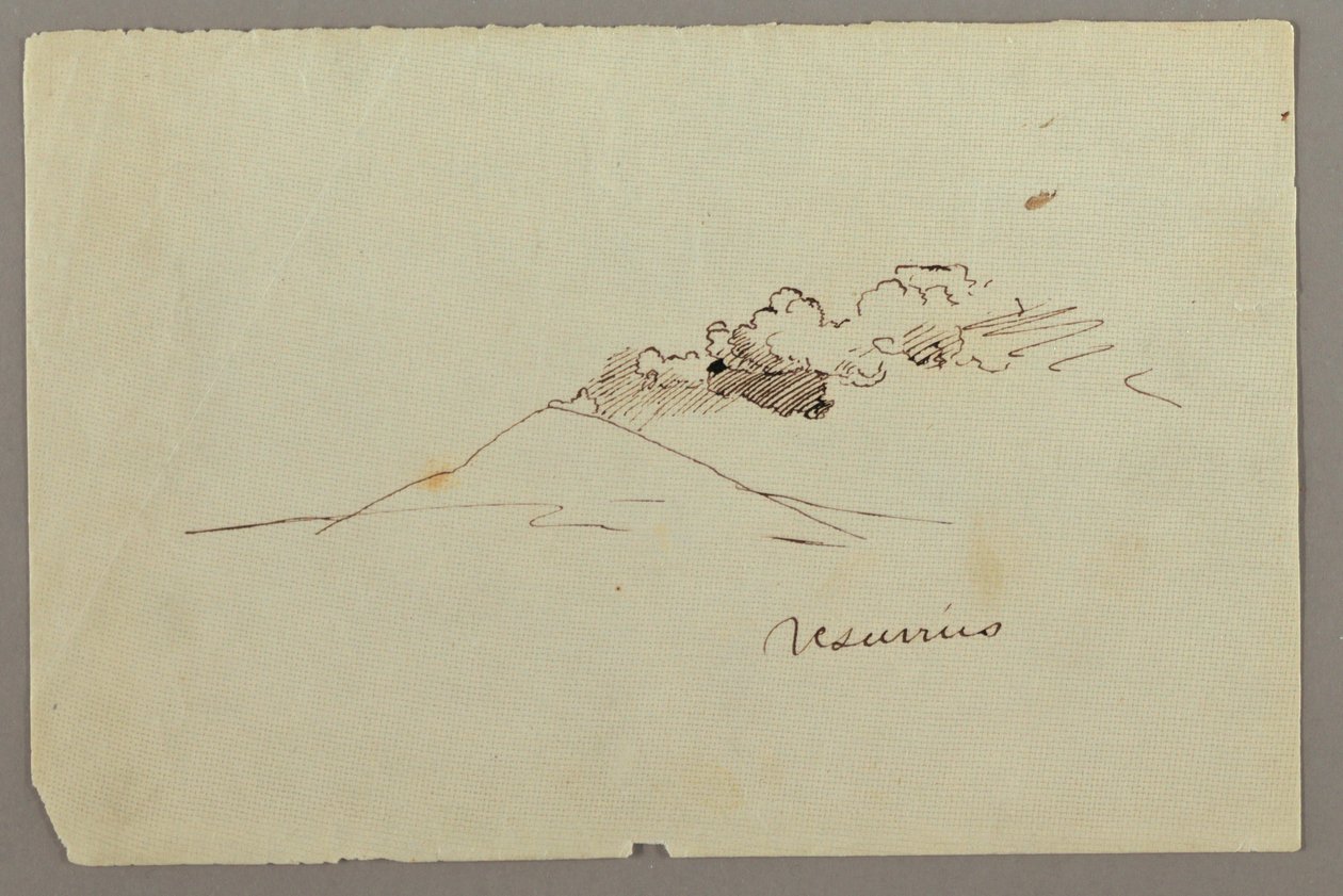 Dessin, Mont Vésuve avec fumée, peut-être 1868-69 - Frederic Edwin Church