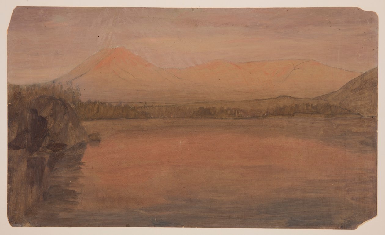 Dessin, Mts. Katahdin et Turner depuis le lac Katahdin, 1860-78 - Frederic Edwin Church