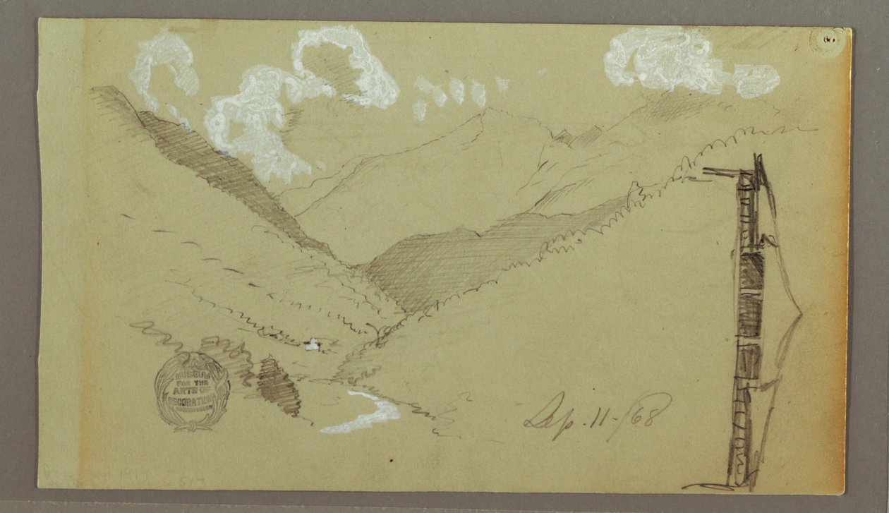Dessin, Narrow Valley, bâtiment, 11 septembre 1803 - Frederic Edwin Church