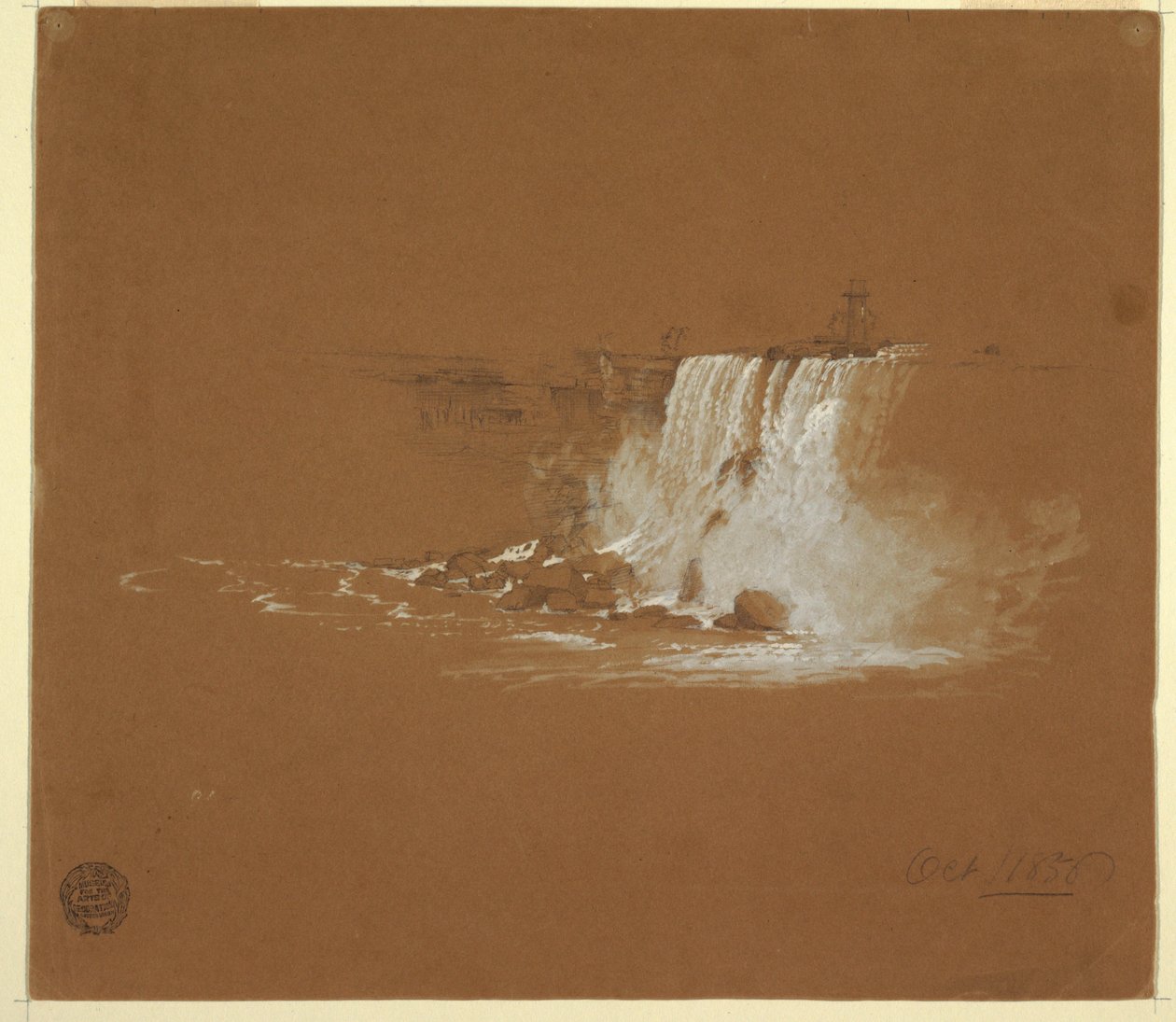 Dessin, chutes du Niagara, octobre 1856 - Frederic Edwin Church