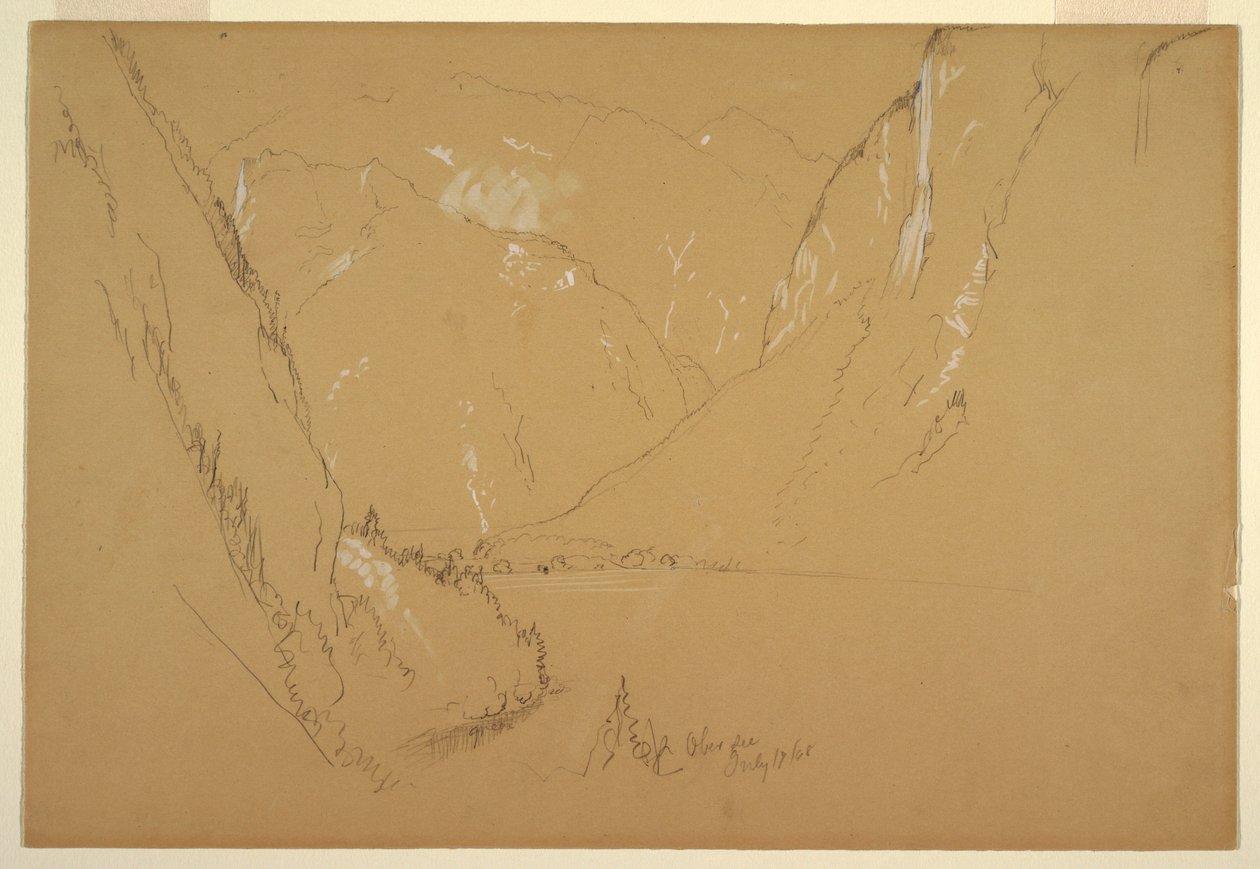 Dessin, "Obersee", près de Berchtesgarden, Bavière, 17 juillet 1868 - Frederic Edwin Church