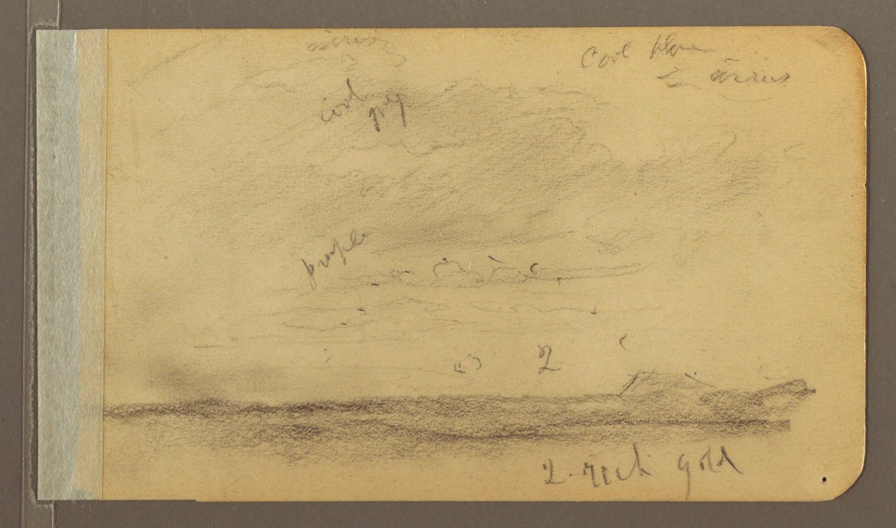 Dessin, Orizaba ; Verso : ciel nuageux, toit, 1889 - Frederic Edwin Church