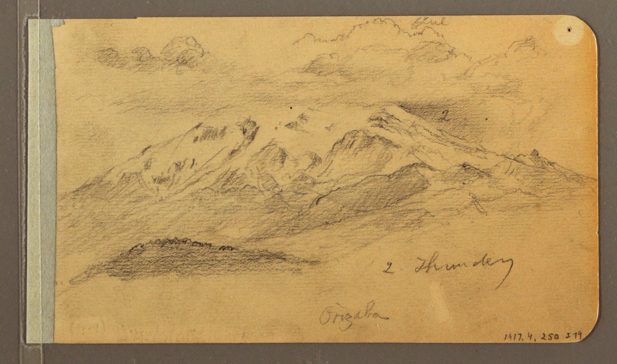 Dessin, Orizaba ; Verso : ciel nuageux, toit, 1889 - Frederic Edwin Church