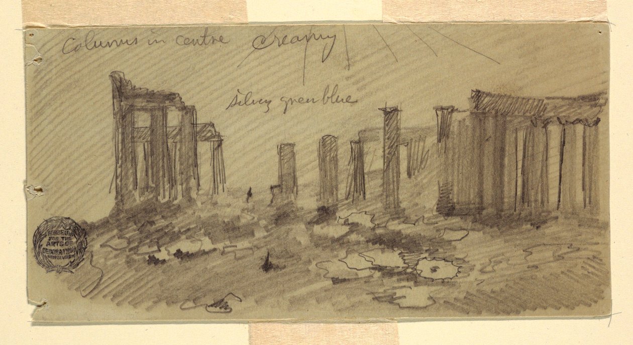 Dessin, Parthénon, Athènes vue de l