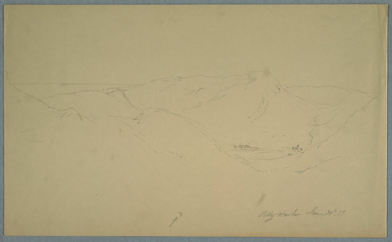 Dessin, Petty harbour, 24 juin 1859 - Frederic Edwin Church