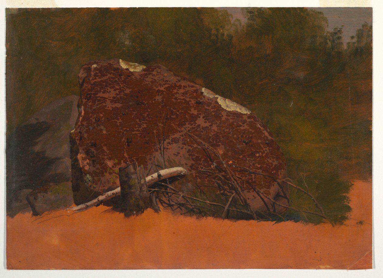 Dessin, peut-être Mt. Desert, Island, rocher, vers 1845 - Frederic Edwin Church