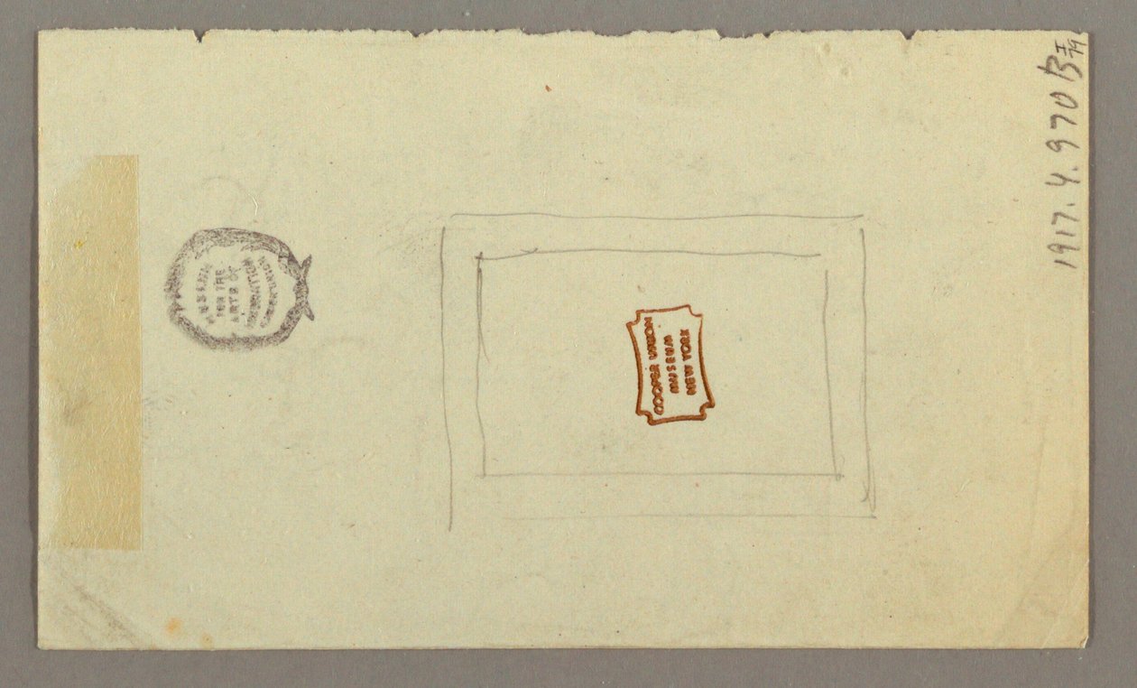 Dessin, motif rectangulaire, peut-être 1868 - Frederic Edwin Church