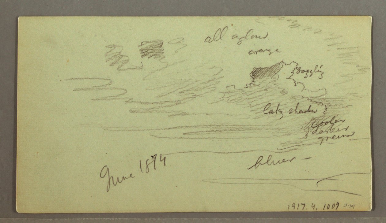 Dessin, Rivière à travers la montagne, peut-être 1874 - Frederic Edwin Church