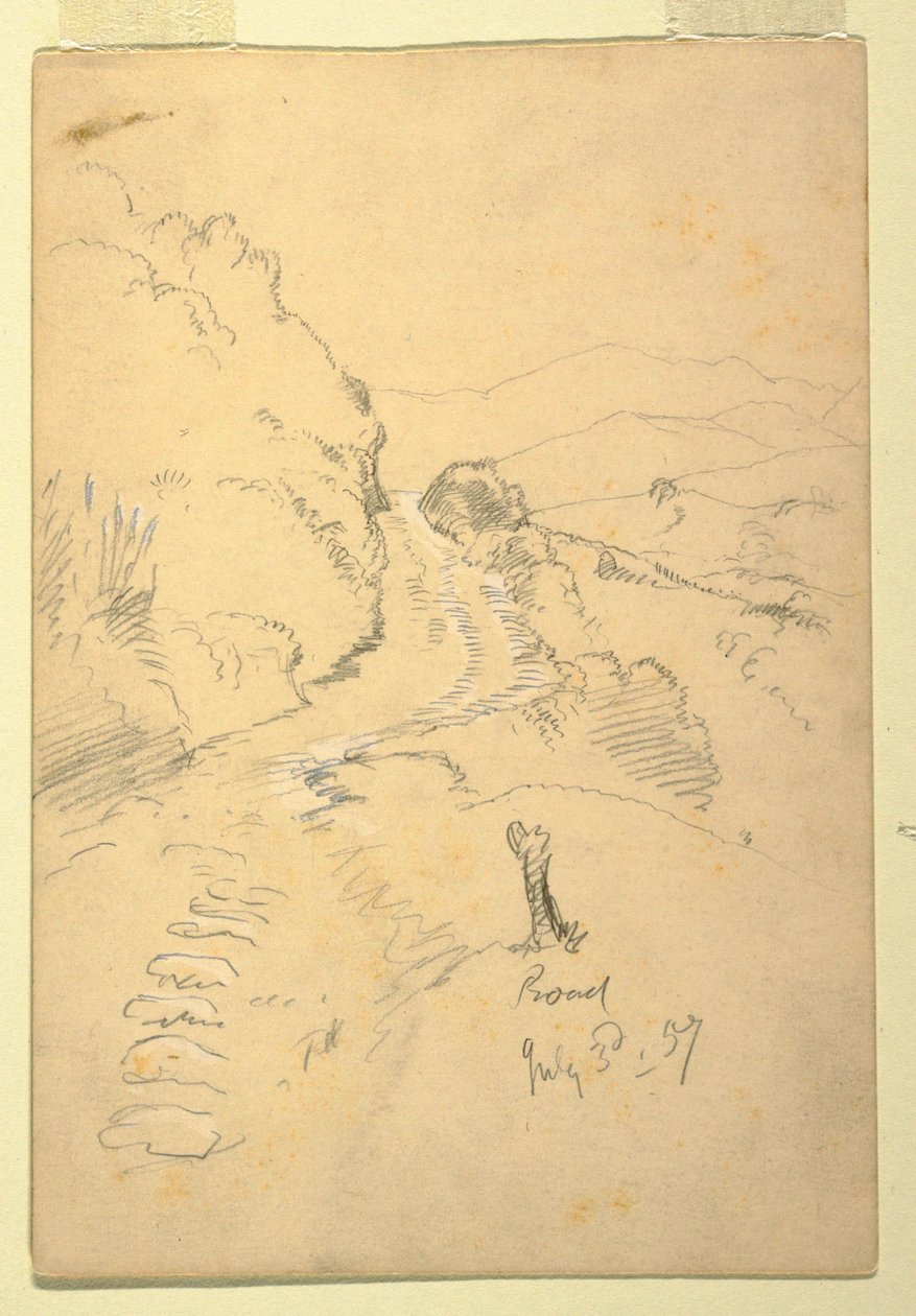 Dessin, route en Équateur, 3 juillet 1857 - Frederic Edwin Church