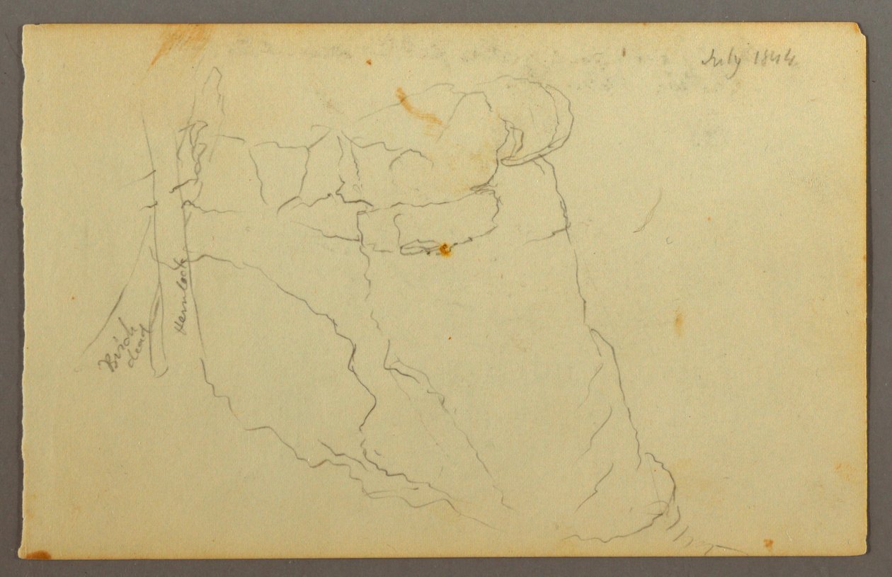 Dessin, rochers, 1844 - Frederic Edwin Church