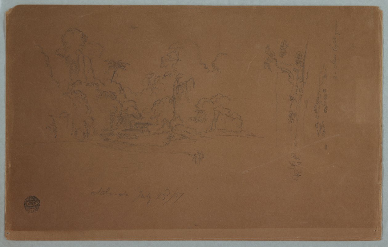 Dessin, Saberreta, Équateur, 23 juillet 1857 - Frederic Edwin Church