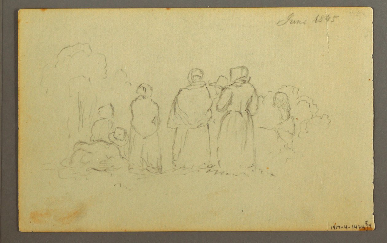 Dessin, voilier vu de bâbord, 1845 - Frederic Edwin Church