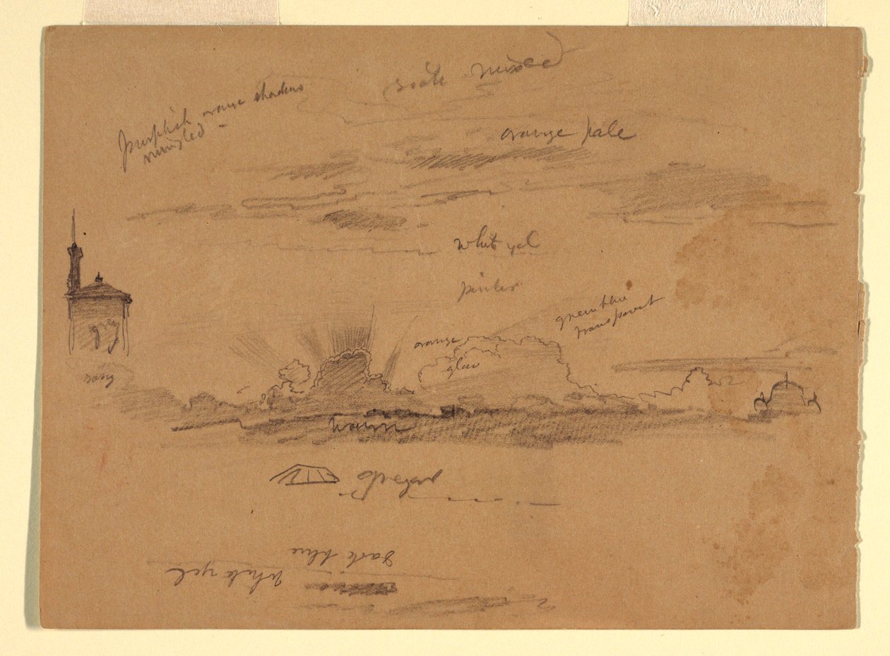 Dessin, Croquis de Rome, Italie, novembre 1868 - Frederic Edwin Church
