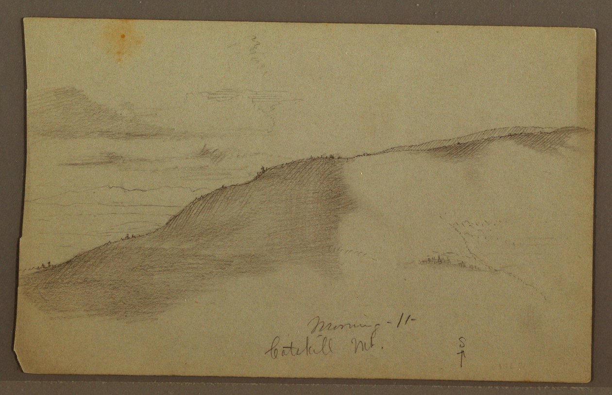 Dessin, montagnes en pente, peut-être années 1860 - Frederic Edwin Church