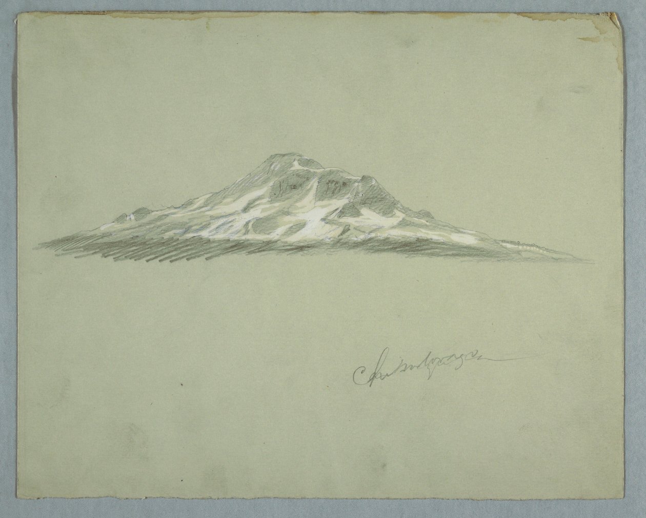 Dessin, sommet enneigé du mont Chimborazo, Équateur, juillet 1857 - Frederic Edwin Church