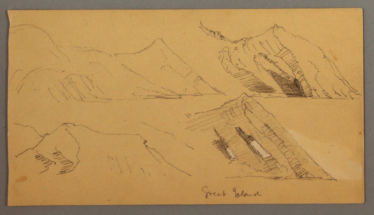 Dessin, Étude de falaises rocheuses, peut-être 1859 - Frederic Edwin Church