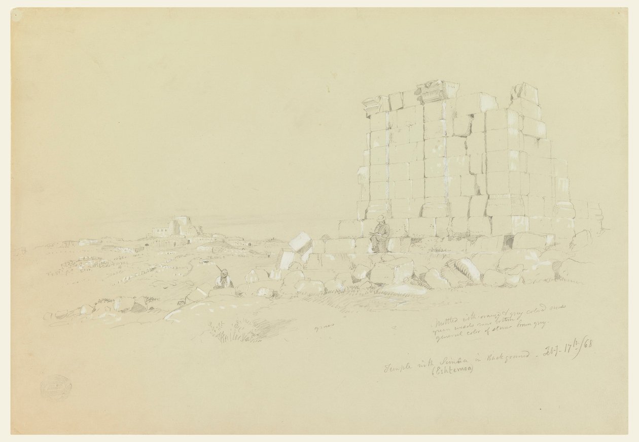 Dessin, temple avec Semua [aujourd