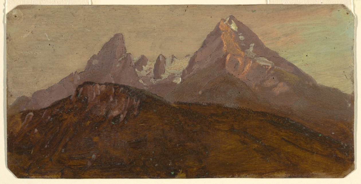 Dessin, Le Watzmann, Berchtesgaden, Bavière, 1868 - Frederic Edwin Church