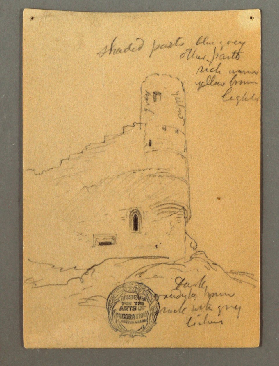 Dessin, Tour du château, Sion, peut-être 1868 - Frederic Edwin Church