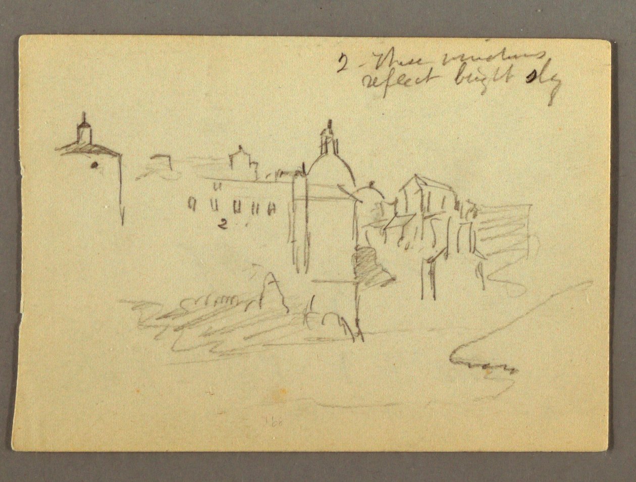 Dessin, bâtiments de la ville, peut-être 1868-69 - Frederic Edwin Church