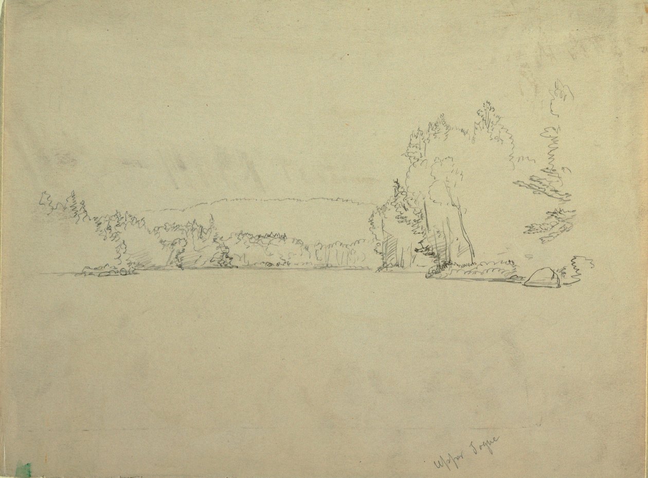 Dessin, lac Upper Togue, vers 1885 - Frederic Edwin Church