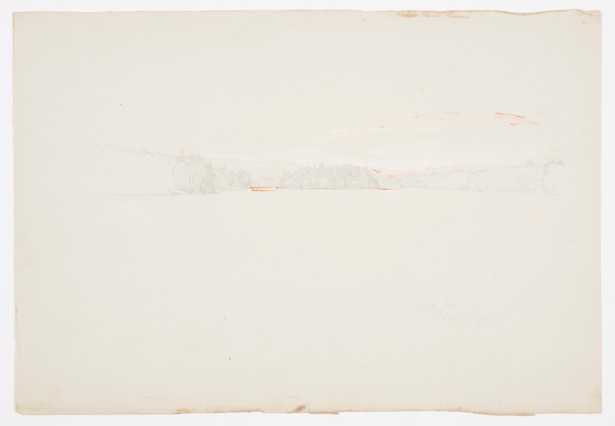 Dessin, lac Upper Tongue, 1er octobre 1879 - Frederic Edwin Church
