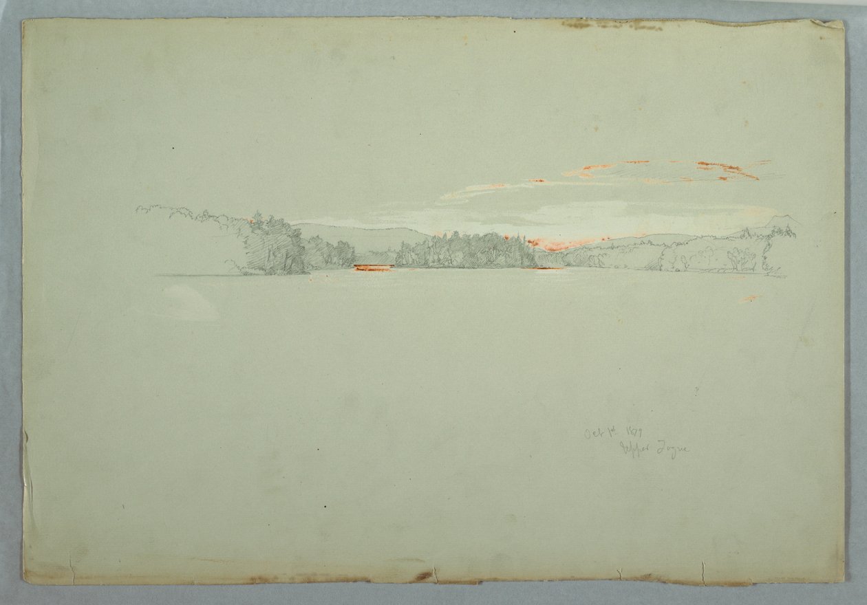 Dessin, lac Upper Tongue, 1er octobre 1879 - Frederic Edwin Church