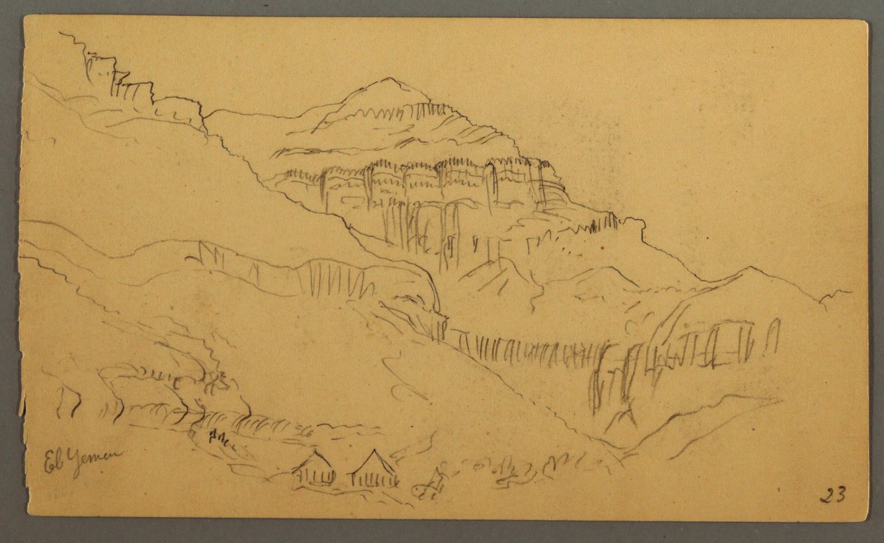 Dessin, Valleyside, février 1869  - Frederic Edwin Church