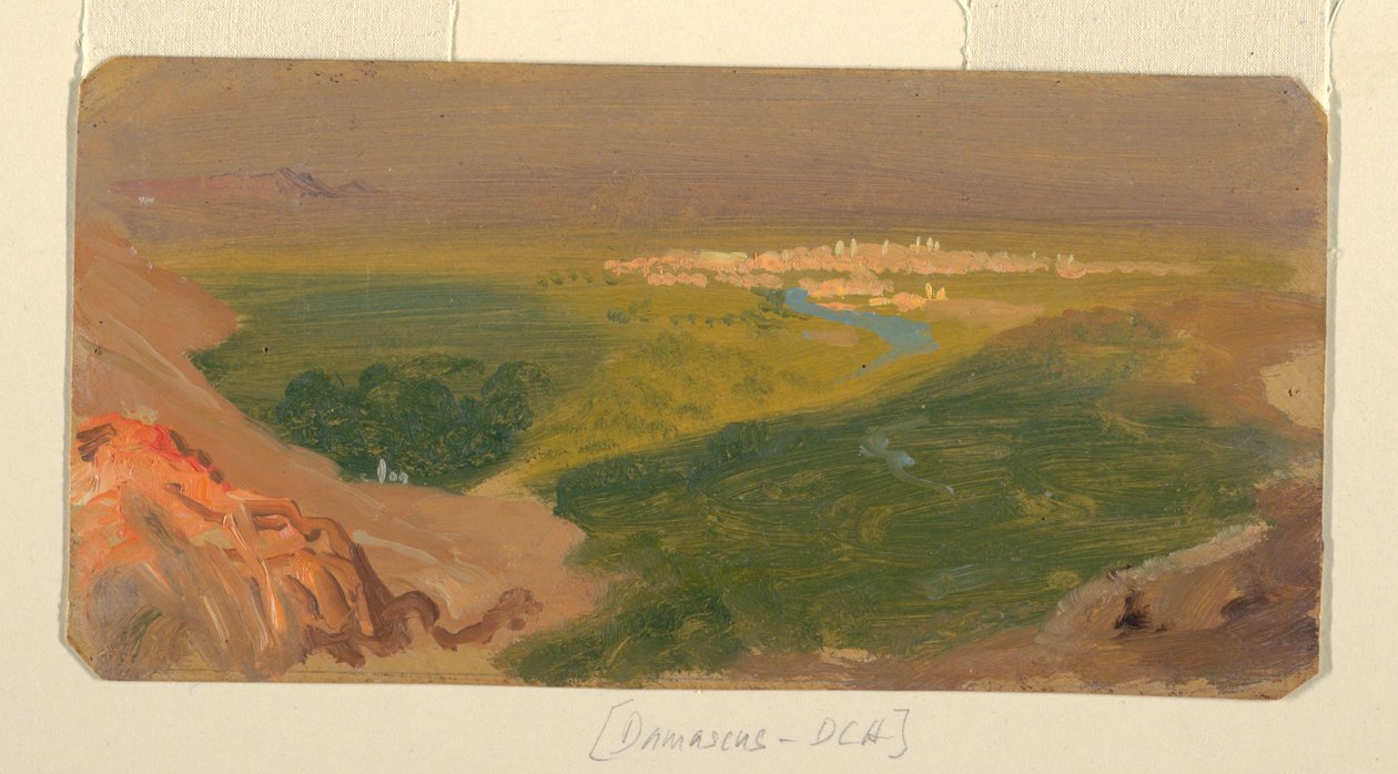 Dessin, Vue vers Damas, Syrie, 24 avril-16 mai 1868 - Frederic Edwin Church