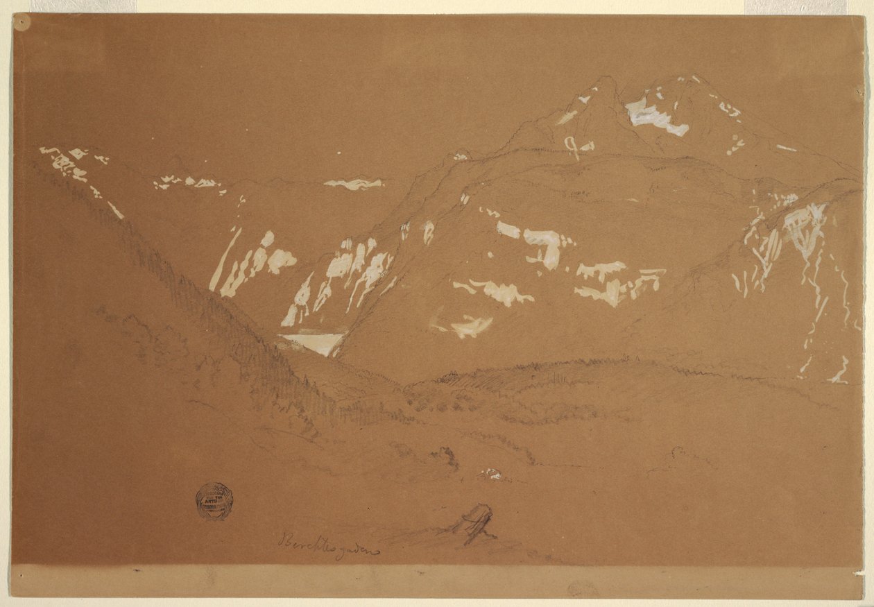 Dessin, Watxmann, le Königssee et Schoenfeld Spitze..., juin-juillet 1868 - Frederic Edwin Church