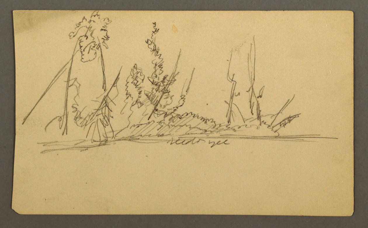 Dessin, île boisée, peut-être 1877 - Frederic Edwin Church