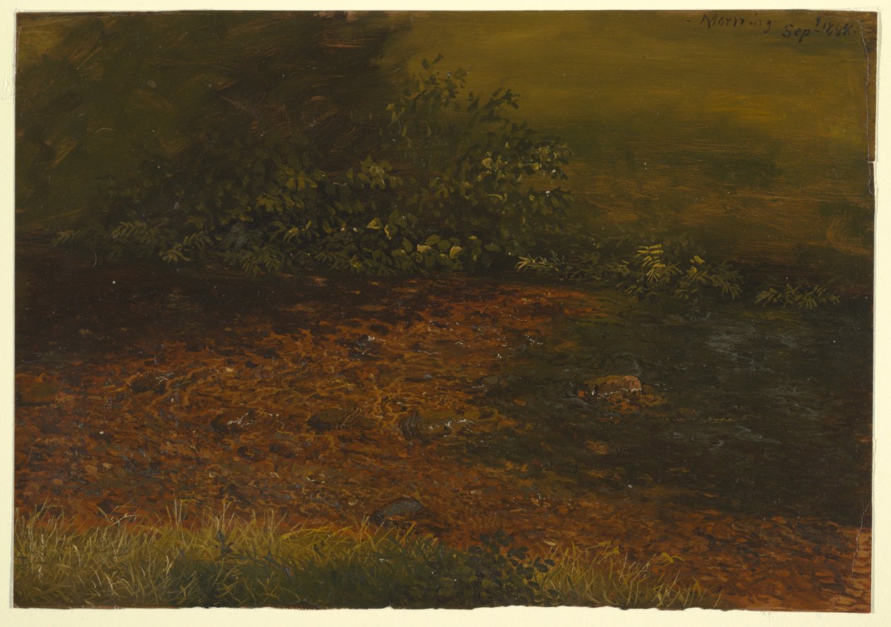 Dessin, ruisseau de forêt dans les Catskills, septembre 1848 - Frederic Edwin Church