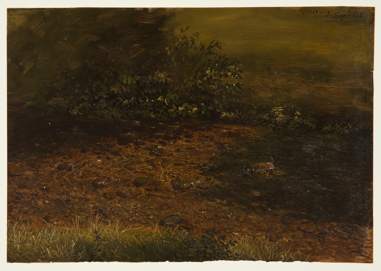 Dessin, ruisseau de forêt dans les Catskills, septembre 1848 - Frederic Edwin Church
