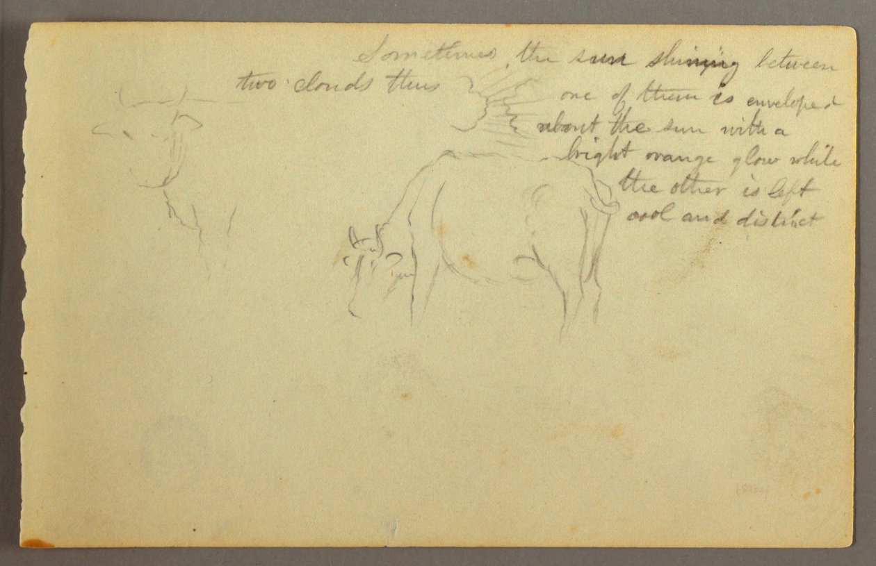 Dessin, rayons entre les nuages, bulles, peut-être 1877 - Frederic Edwin Church