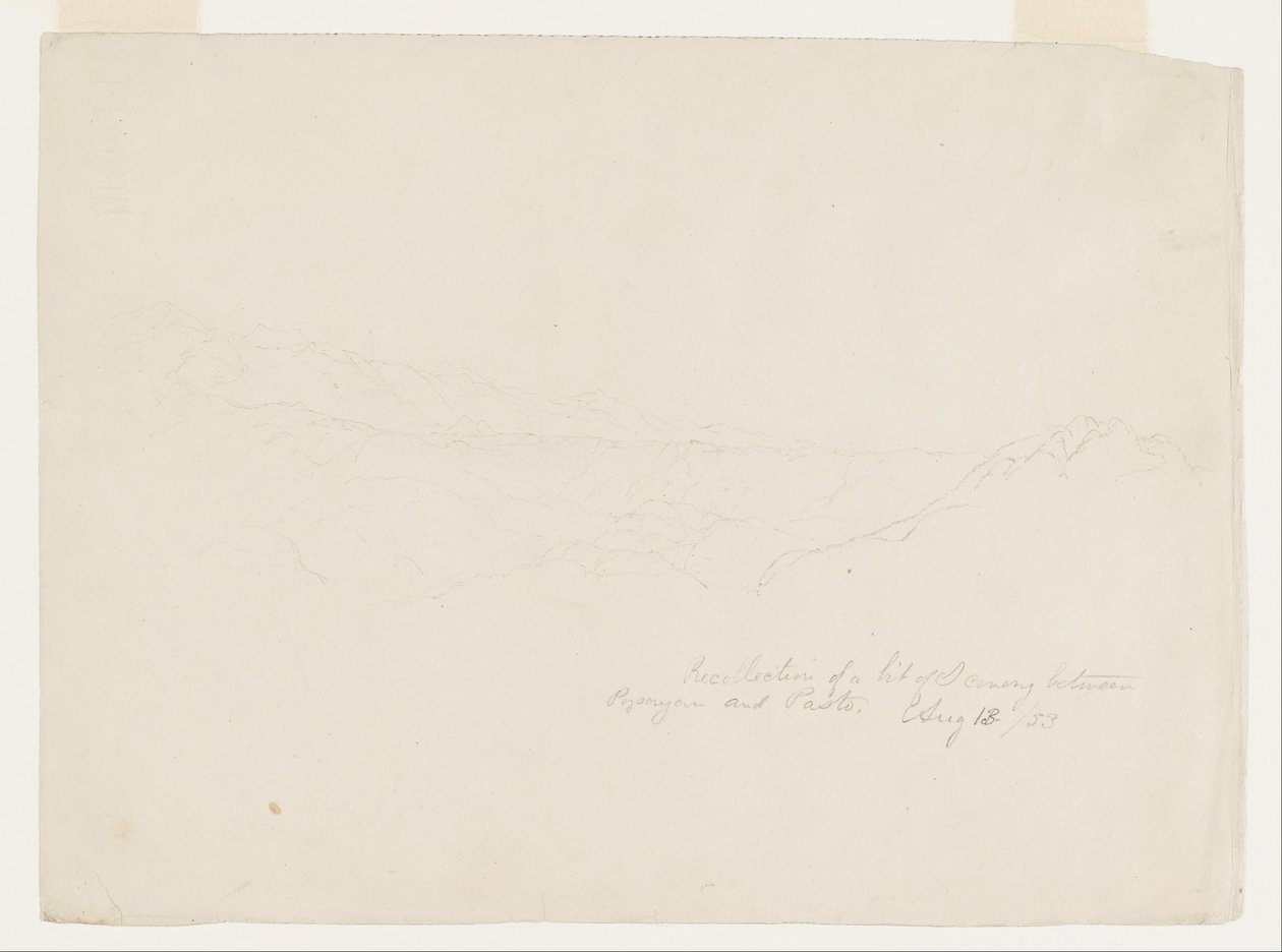 Paysage montagneux entre Popyan et Pasto, Colombie - Frederic Edwin Church
