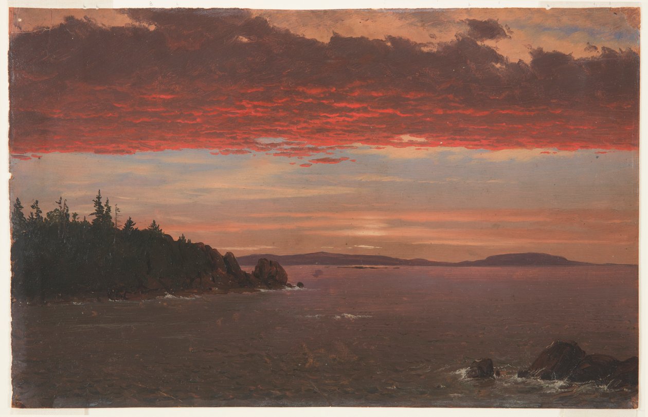 Péninsule de Schoodic depuis Mount Desert au lever du soleil - Frederic Edwin Church